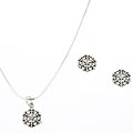 Sterling Silver Detailed Snowflake Earring and Pendant Set