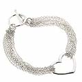 Sterling Silver Ten Strand Heart Bracelet
