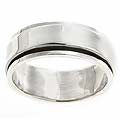 Sterling Silver Pipe Cut Spinner Ring