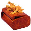 Lucky Dragon Burl Wood Treasure Box