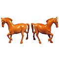 Hand-carved Wooden Horses (Set of 2)