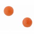 14k Yellow Gold Round Coral Stud Earrings