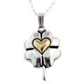 14k Gold & Silver Four-leaf Clover Pendant