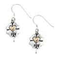 Sterling Silver/ 14k Gold Four-leaf Clover Earrings
