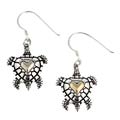 14-kt. Gold and Silver Turtle Earrings
