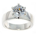 Sterling Silver CZ Solitaire Ring