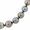 14k White Gold Black Cultured Tahitian Pearl Strand (9-11mm/18in)