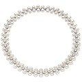 18k White Gold Diamond Akoya Pearl Necklace 5.99 TW (7.5-8.5mm)