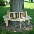 Large Cedar Adirondack Tree Bench with Back