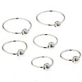 Sterling Silver Ball Hoop 3-pair Earring Set