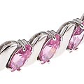 Sterling Silver Marquise Pink CZ Bracelet