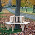 Small Cedar Adirondack Tree Bench with Back