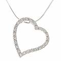 Sterling Silver CZ Floating Heart Pendant