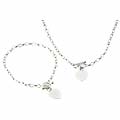 Silver Heart Toggle Bracelet and Necklace Set