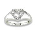 14k White Gold Diamond Heart Ring