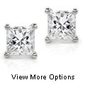 14k Gold 1 1/2ct TDW Diamond Princess Stud Earring (H-I,I1-I2)