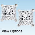 14k Gold 1 1/2ct TDW Princess-cut Traditional Diamond Stud Earrings (H-I, I1-I2)