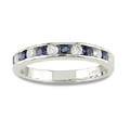 14k White Gold Sapphire and 1/10ct Diamond Ring