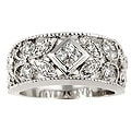 Antique Design Sterling Silver CZ Ring