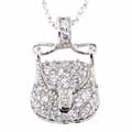 Sterling Silver CZ Purse Pendant