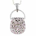 Sterling Silver Pink CZ Purse Pendant