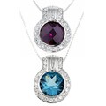 Sterling Silver Purple CZ Circle Pendant