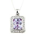 Sterling Silver CZ Rectangle Pendant