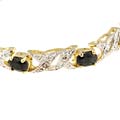 Gold over Sterling Silver Sapphire Diamond Bracelet