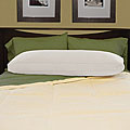 White Brushed Cotton Natural Feather-Filled Body Pillow with Cover