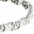 Sterling Silver Heart and X Diamond Accent Bracelet