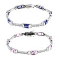 Sterling Silver Blue and White CZ Bracelet