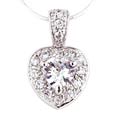 Sterling Silver CZ Heart Pendant