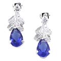 Sterling Silver CZ Teardrop Earrings