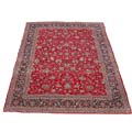 Fine Kashan Hand-knotted Red/Navy Rug 10' x 13' (Iran)
