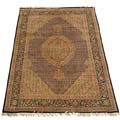 Iranian Tabriz Hand-knotted Black Rug (5' x 7')