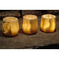 Set of 3 Pear Alabaster Votives (Egypt)