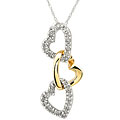 14k Two-tone Gold Heart 1/8ct Diamond Pendant