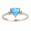 14k White Gold Diamond Blue Topaz Ring