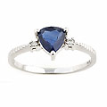 14k White Gold Diamond Sapphire Ring