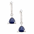 14k White Gold Sapphire Diamond Earrings