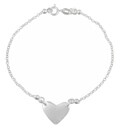 Sterling Silver Heart Rolo Bracelet