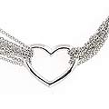 Sterling Silver Heart Strand Necklace