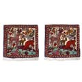 Persian Bijar HandKnotted Ivory/ Rust Rug (1'8 x 1'7)