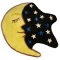 Moon and Stars Shape Rug (2'3 x 2'3)