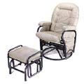 Almond Gliding Rocking Chair with Ottoman