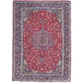 Hand-knotted Red/Navy Isfahan Rug 10' x 13'3 (Iran)