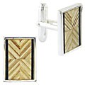 Sterling Silver Wood Cufflinks