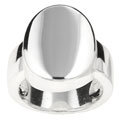 Sterling Silver Shiny Casted Oval Shape Ring