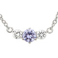 Sterling Silver Clear and Lavender CZ Pendant