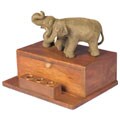 Two Elephants Business Card Holder